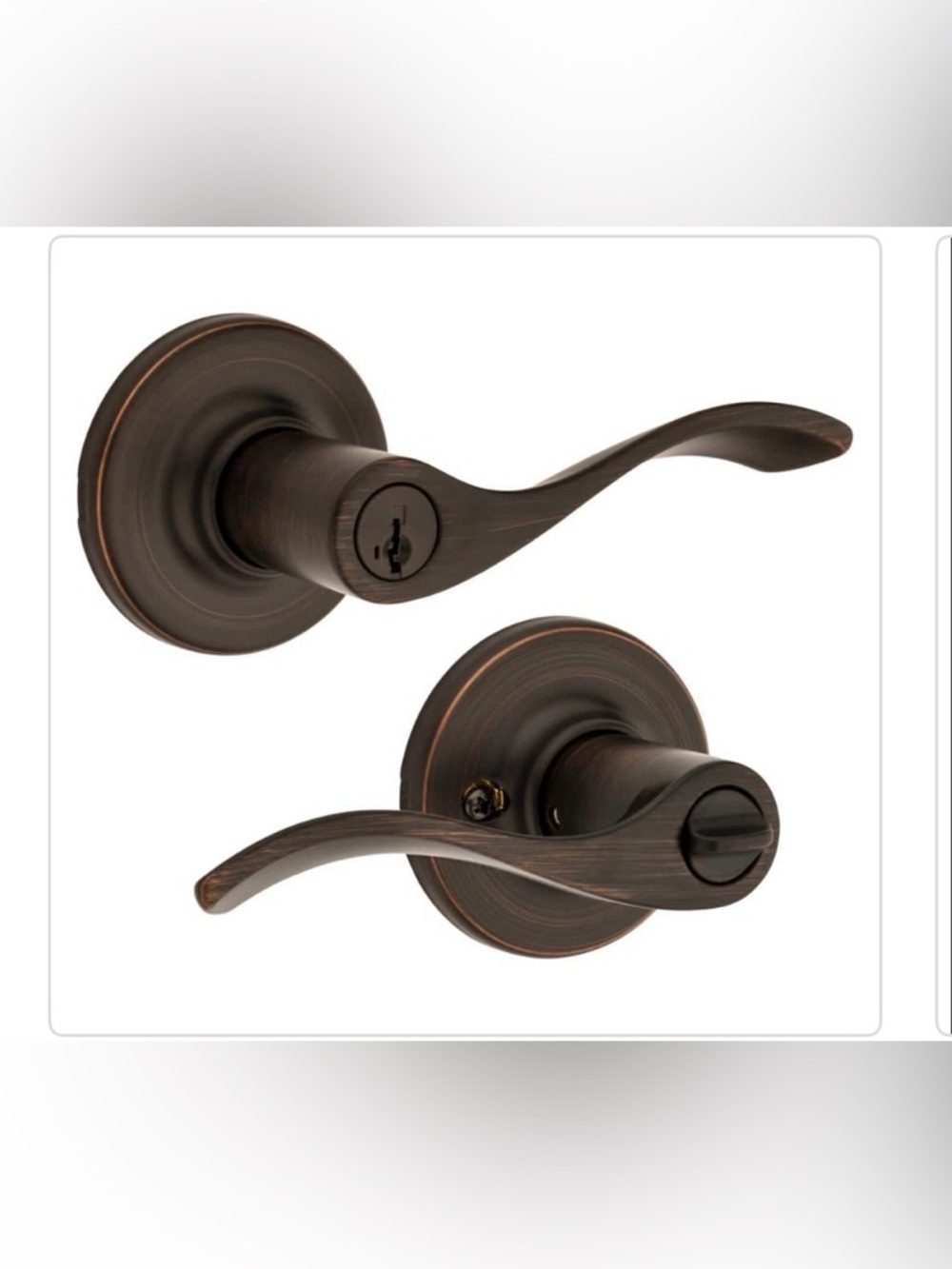 Kwikset balboa SmartKey Venetian bronze keyed entry door handle